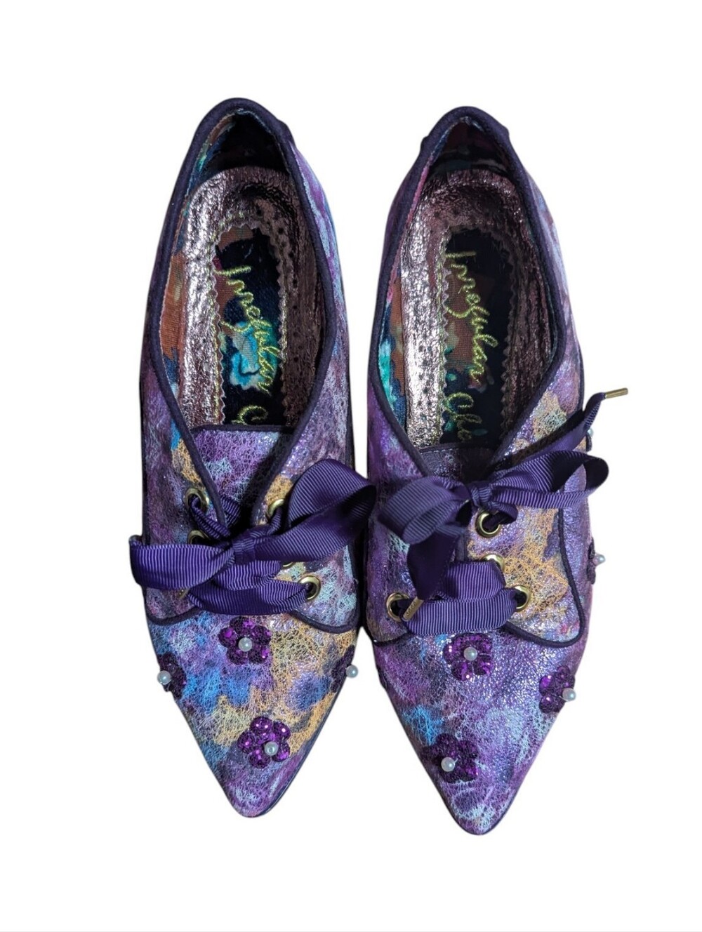 Irregular Choice Flat Loafers Size 38 Purple Pearl - Picture 2 of 6